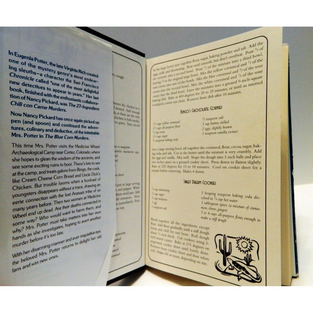 The Blue Corn Murders Nancy Pickard 1998 Eugenia Potter Mysteries Recipes HBDJ - Picture 4 of 5